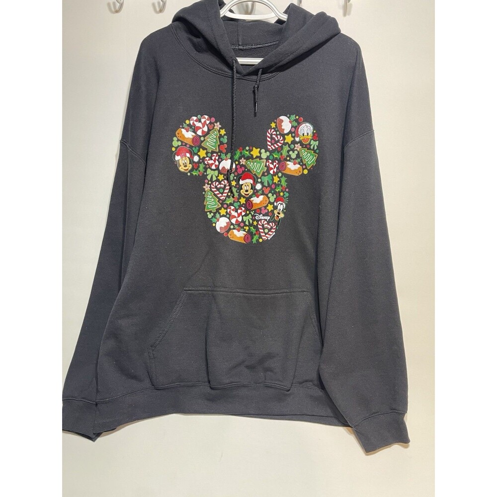 Mickey Christmas Hoodie Size 2X Black O3